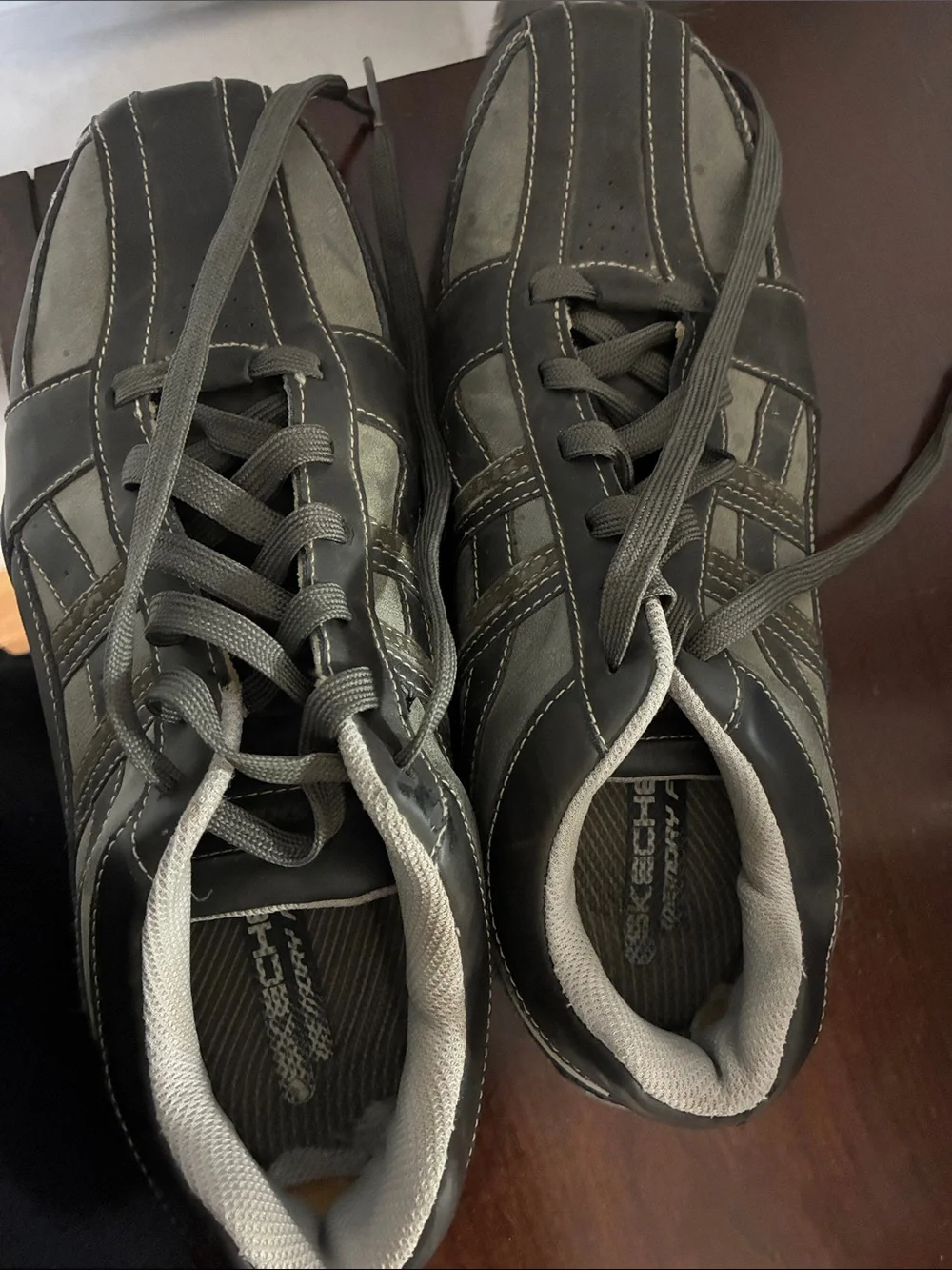 Skechers Men's Lace-Up Sneakers in Dark Gray